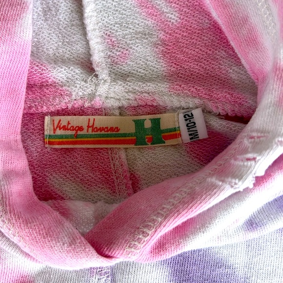 Girls’ Vintage Havana Tie Dye Distressed Lighting Bolt Rhinestone Hoodie 10/12 - Picture 8 of 10